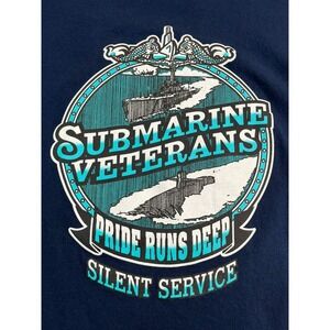 Navy Submarine‎ Veterans Mens 2XL Blue T Shirt Graphic Print Front and Back